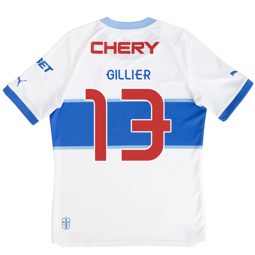 Kinder Fußball Thomas Gillier #13 Weiß Blau Heimtrikot Trikot 2024/25 T-Shirt Luxemburg