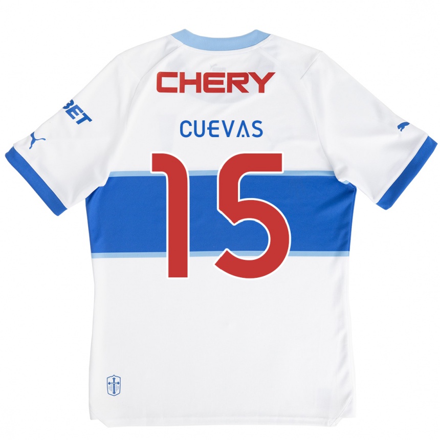 Kinder Fußball Cristian Cuevas #15 Weiß Blau Heimtrikot Trikot 2024/25 T-Shirt Luxemburg