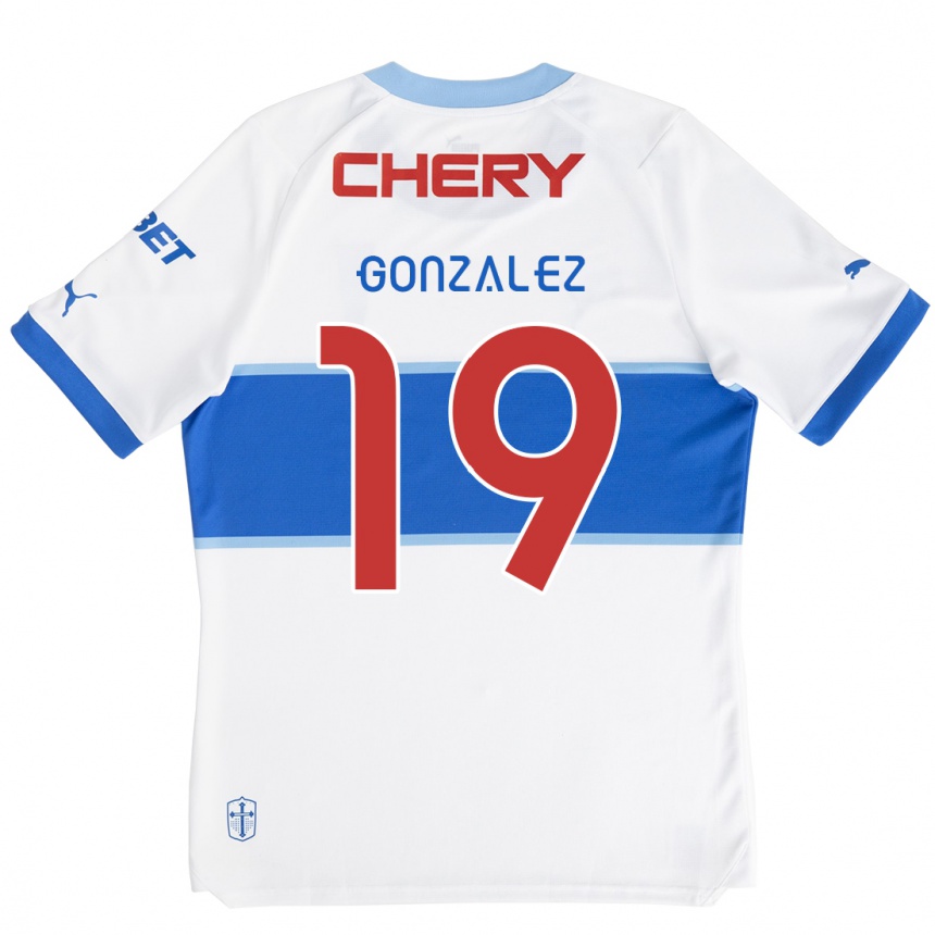 Kinder Fußball Bryan González #19 Weiß Blau Heimtrikot Trikot 2024/25 T-Shirt Luxemburg