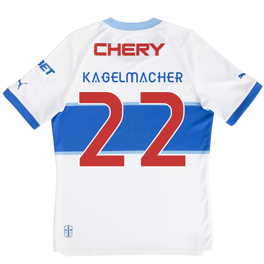 Kinder Fußball Gary Kagelmacher #22 Weiß Blau Heimtrikot Trikot 2024/25 T-Shirt Luxemburg