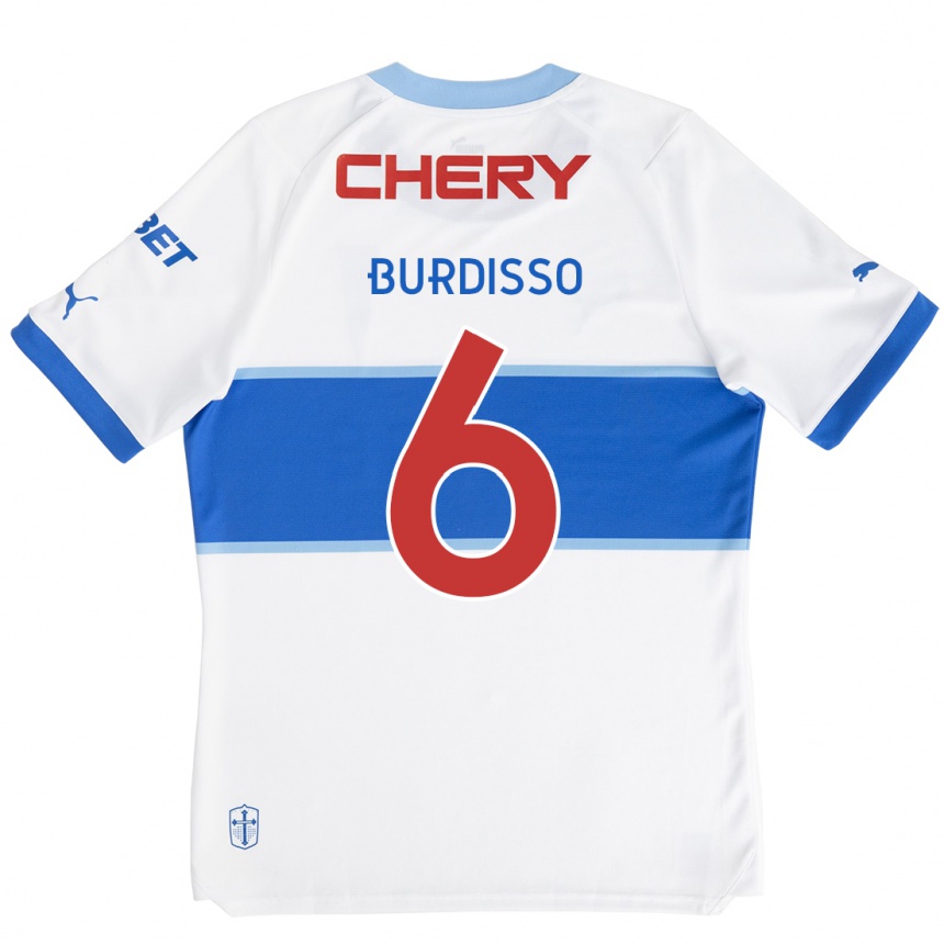 Kinder Fußball Guillermo Burdisso #6 Weiß Blau Heimtrikot Trikot 2024/25 T-Shirt Luxemburg