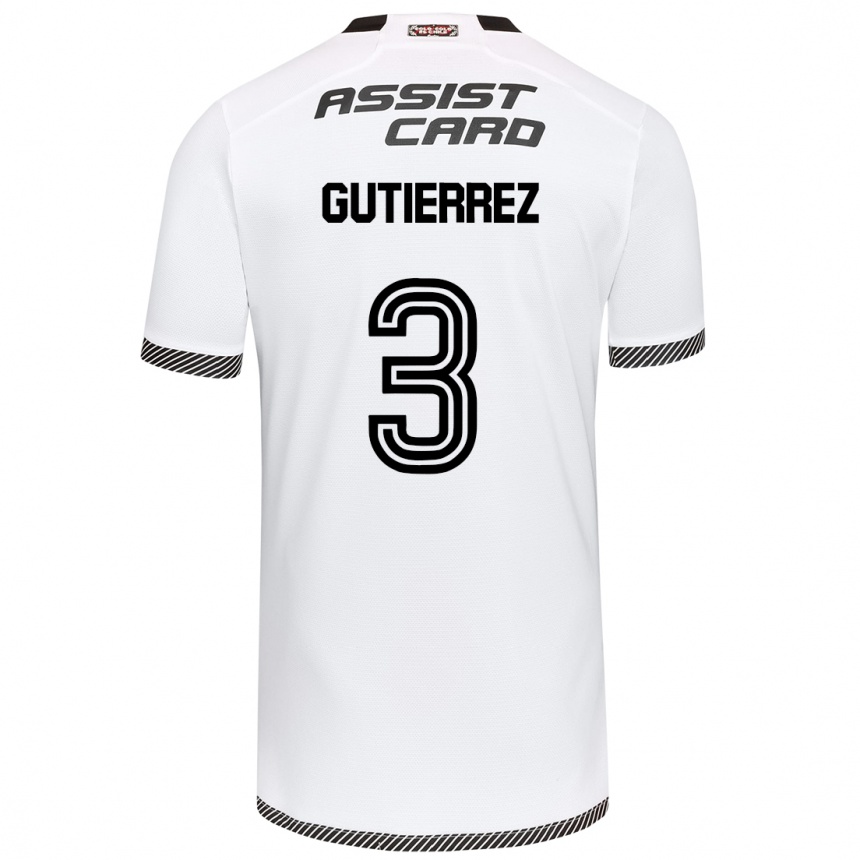 Kinder Fußball Daniel Gutiérrez #3 Weiß Schwarz Heimtrikot Trikot 2024/25 T-Shirt Luxemburg