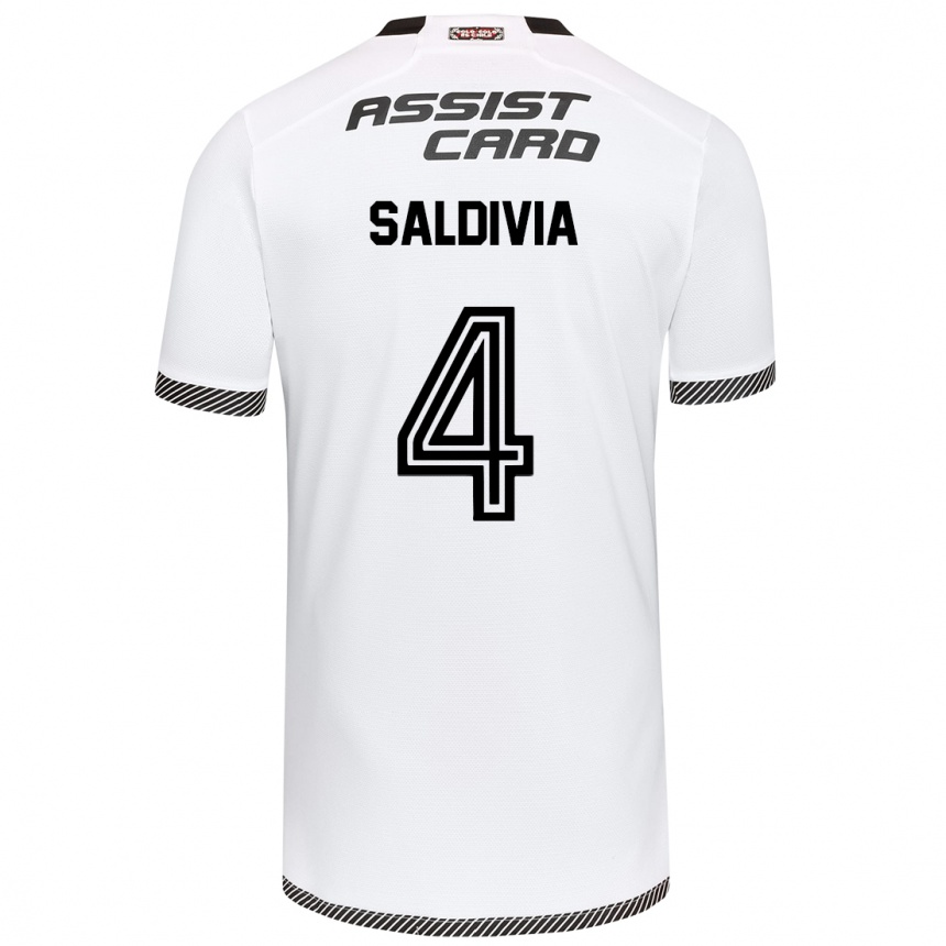 Kinder Fußball Alan Saldivia #4 Weiß Schwarz Heimtrikot Trikot 2024/25 T-Shirt Luxemburg