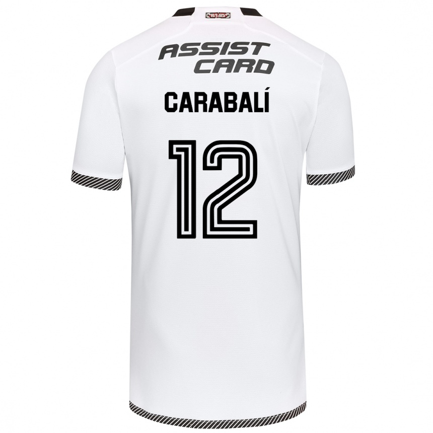 Kinder Fußball Omar Carabalí #12 Weiß Schwarz Heimtrikot Trikot 2024/25 T-Shirt Luxemburg