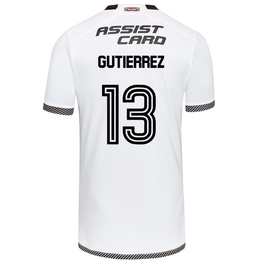 Kinder Fußball Bruno Gutiérrez #13 Weiß Schwarz Heimtrikot Trikot 2024/25 T-Shirt Luxemburg