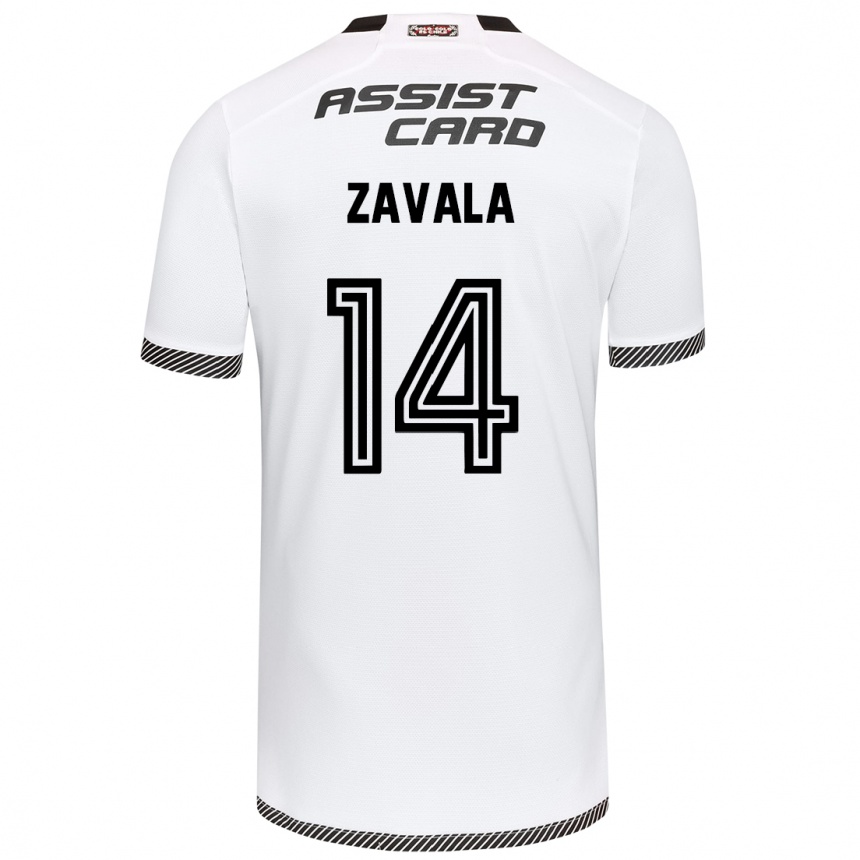 Kinder Fußball Cristián Zavala #14 Weiß Schwarz Heimtrikot Trikot 2024/25 T-Shirt Luxemburg