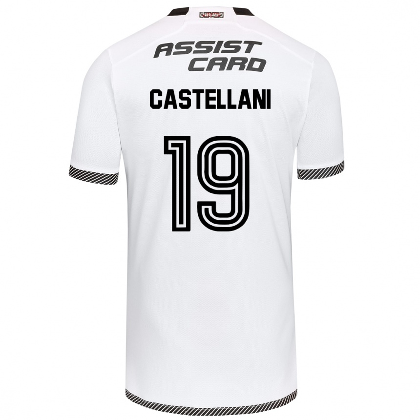 Kinder Fußball Gonzalo Castellani #19 Weiß Schwarz Heimtrikot Trikot 2024/25 T-Shirt Luxemburg