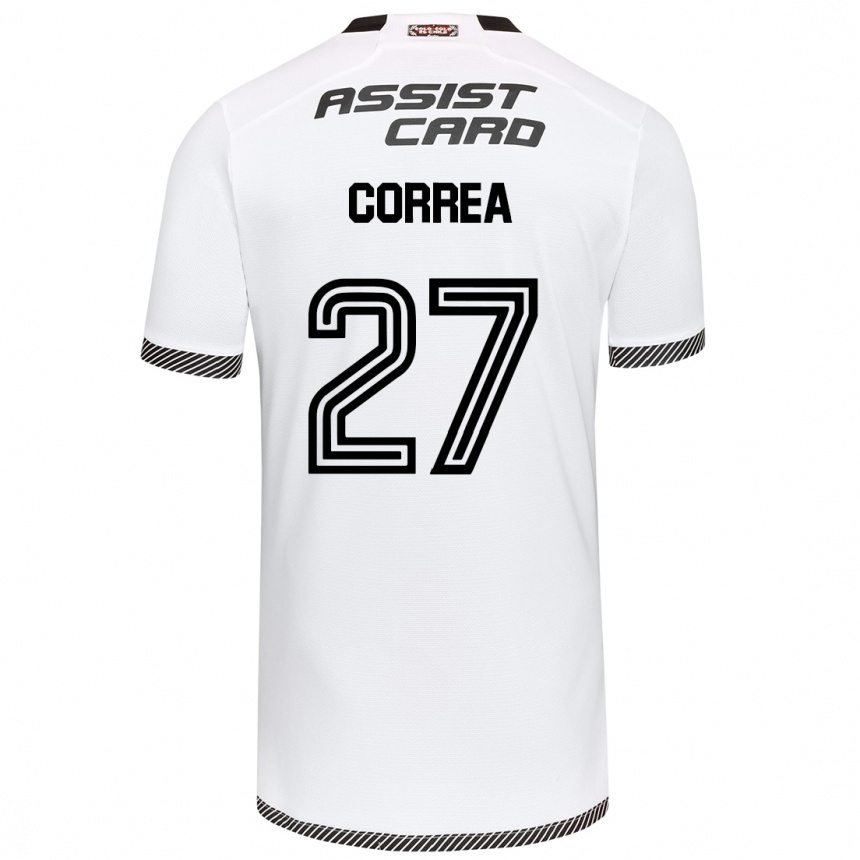 Kinder Fußball Javier Correa #27 Weiß Schwarz Heimtrikot Trikot 2024/25 T-Shirt Luxemburg