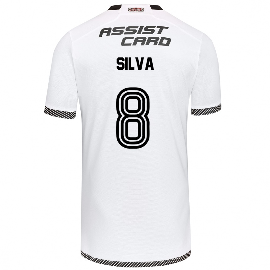 Kinder Fußball Bastián Silva #8 Weiß Schwarz Heimtrikot Trikot 2024/25 T-Shirt Luxemburg