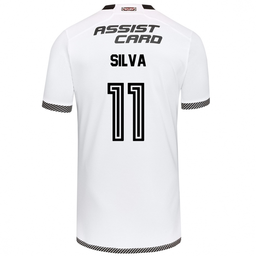 Kinder Fußball Martín Silva #11 Weiß Schwarz Heimtrikot Trikot 2024/25 T-Shirt Luxemburg