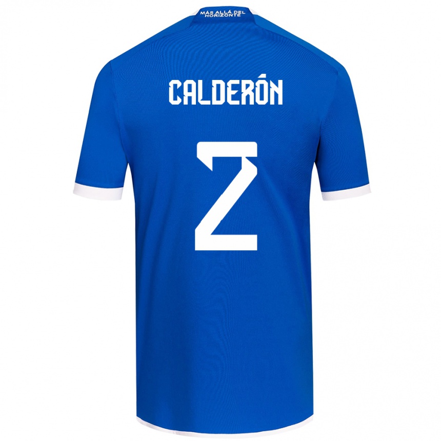 Kinder Fußball Franco Calderón #2 Blau Weiss Heimtrikot Trikot 2024/25 T-Shirt Luxemburg