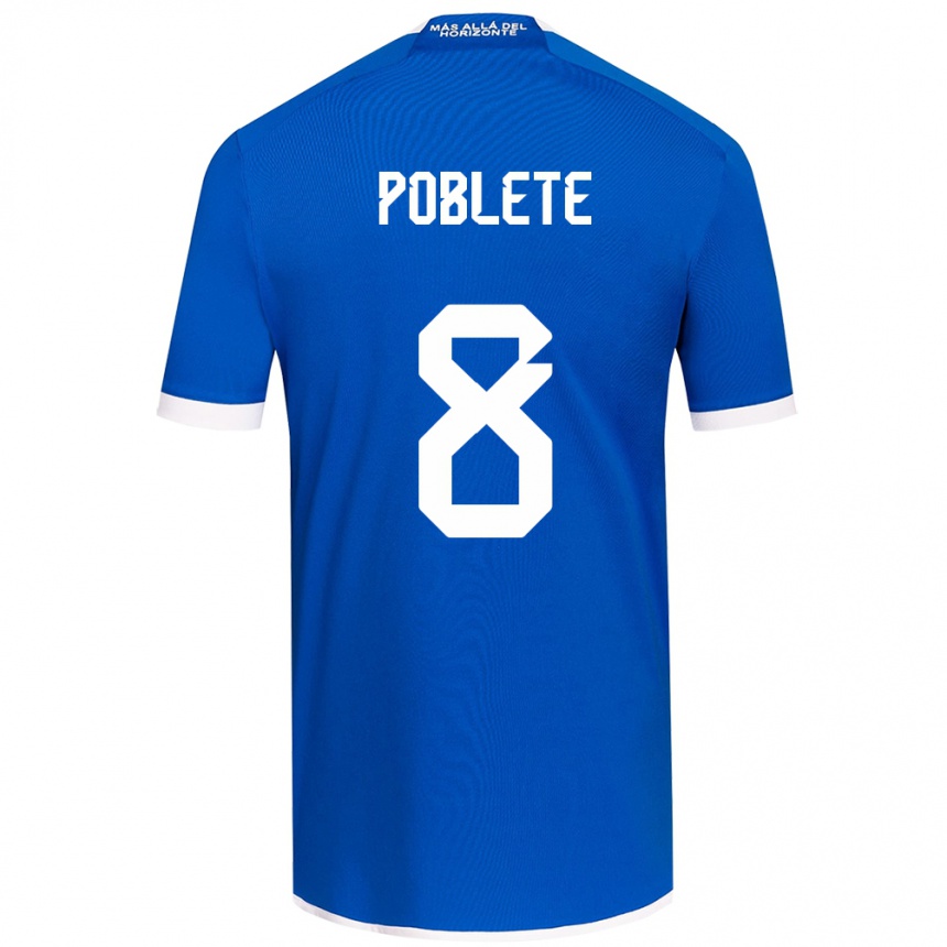 Kinder Fußball Israel Poblete #8 Blau Weiss Heimtrikot Trikot 2024/25 T-Shirt Luxemburg