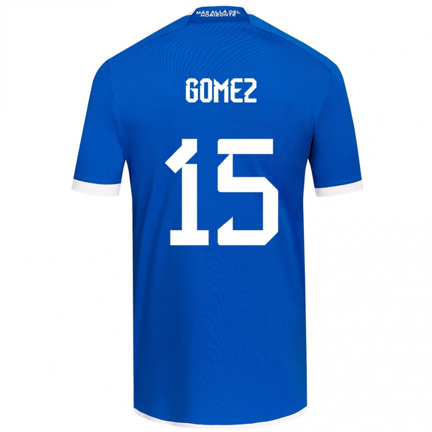 Kinder Fußball Juan Pablo Gómez #15 Blau Weiss Heimtrikot Trikot 2024/25 T-Shirt Luxemburg