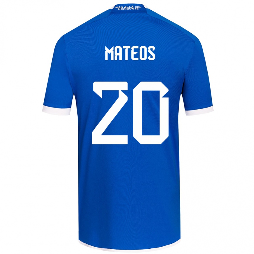 Kinder Fußball Federico Mateos #20 Blau Weiss Heimtrikot Trikot 2024/25 T-Shirt Luxemburg