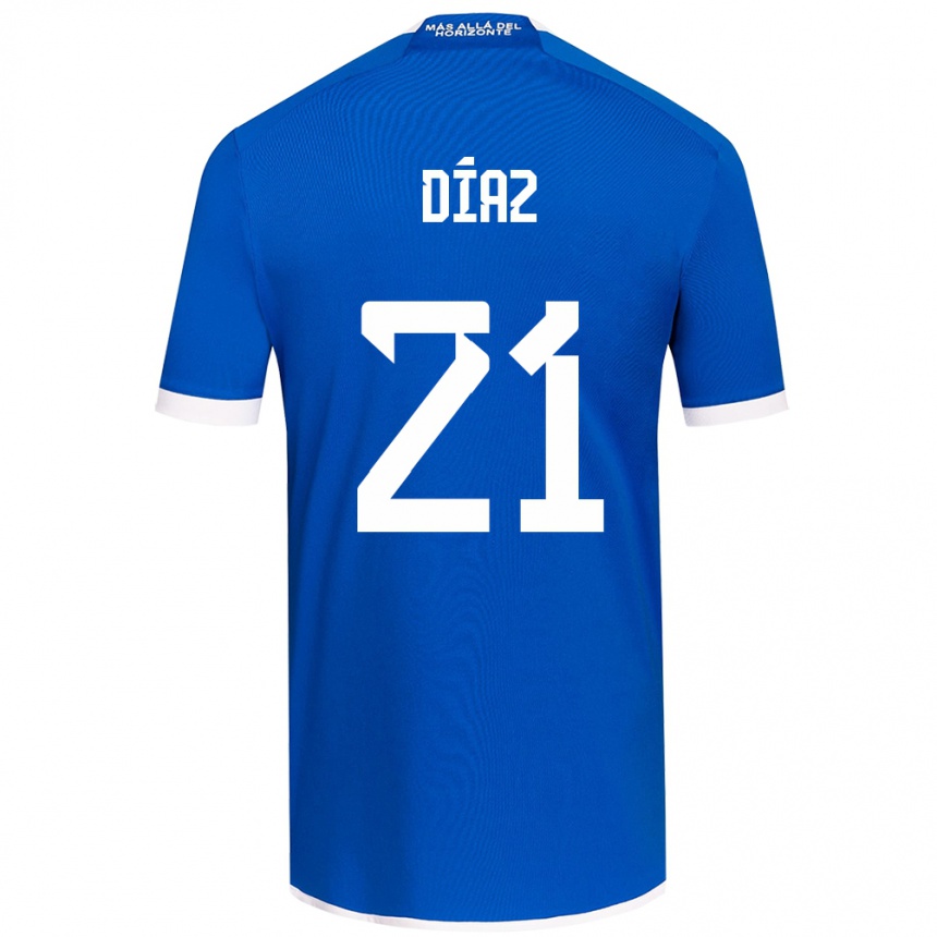 Kinder Fußball Marcelo Díaz #21 Blau Weiss Heimtrikot Trikot 2024/25 T-Shirt Luxemburg