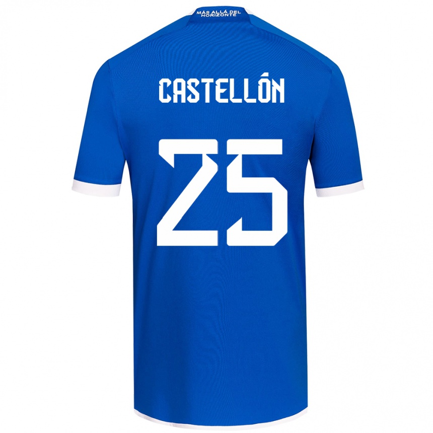 Kinder Fußball Gabriel Castellón #25 Blau Weiss Heimtrikot Trikot 2024/25 T-Shirt Luxemburg