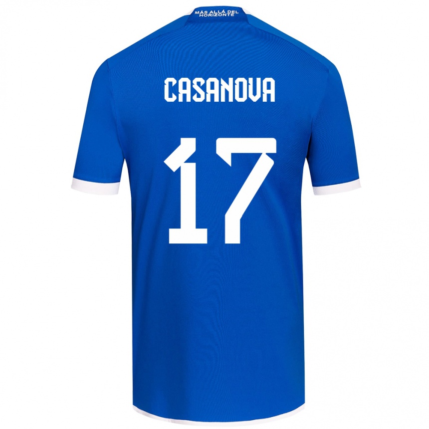 Kinder Fußball Luis Casanova #17 Blau Weiss Heimtrikot Trikot 2024/25 T-Shirt Luxemburg