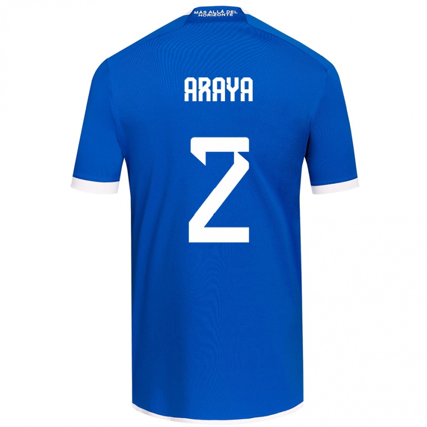 Kinder Fußball Fernanda Araya #2 Blau Weiss Heimtrikot Trikot 2024/25 T-Shirt Luxemburg