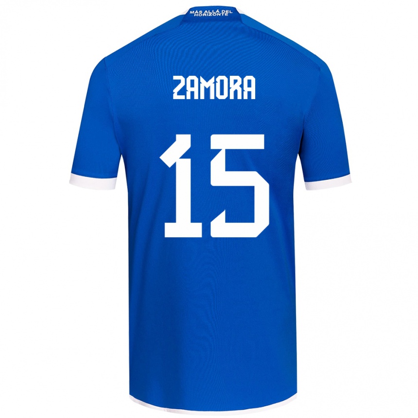 Kinder Fußball Daniela Zamora #15 Blau Weiss Heimtrikot Trikot 2024/25 T-Shirt Luxemburg