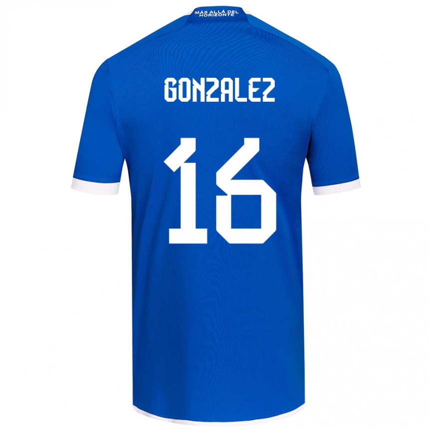 Kinder Fußball Monserratt González #16 Blau Weiss Heimtrikot Trikot 2024/25 T-Shirt Luxemburg