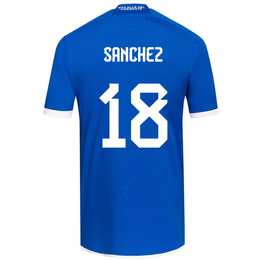 Kinder Fußball Bárbara Sánchez #18 Blau Weiss Heimtrikot Trikot 2024/25 T-Shirt Luxemburg