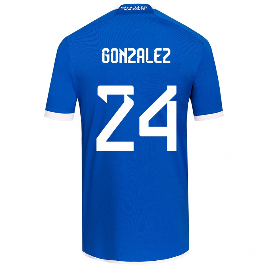 Kinder Fußball Emma González #24 Blau Weiss Heimtrikot Trikot 2024/25 T-Shirt Luxemburg