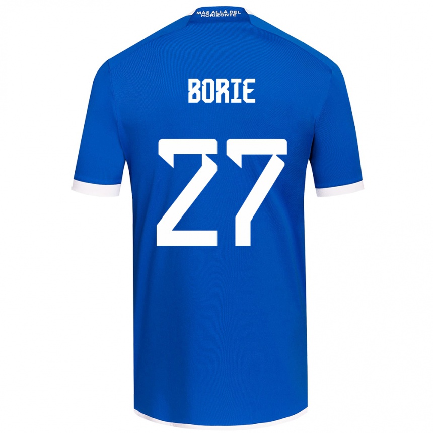 Kinder Fußball Emilie Borie #27 Blau Weiss Heimtrikot Trikot 2024/25 T-Shirt Luxemburg