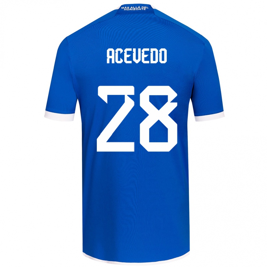 Kinder Fußball Florencia Acevedo #28 Blau Weiss Heimtrikot Trikot 2024/25 T-Shirt Luxemburg