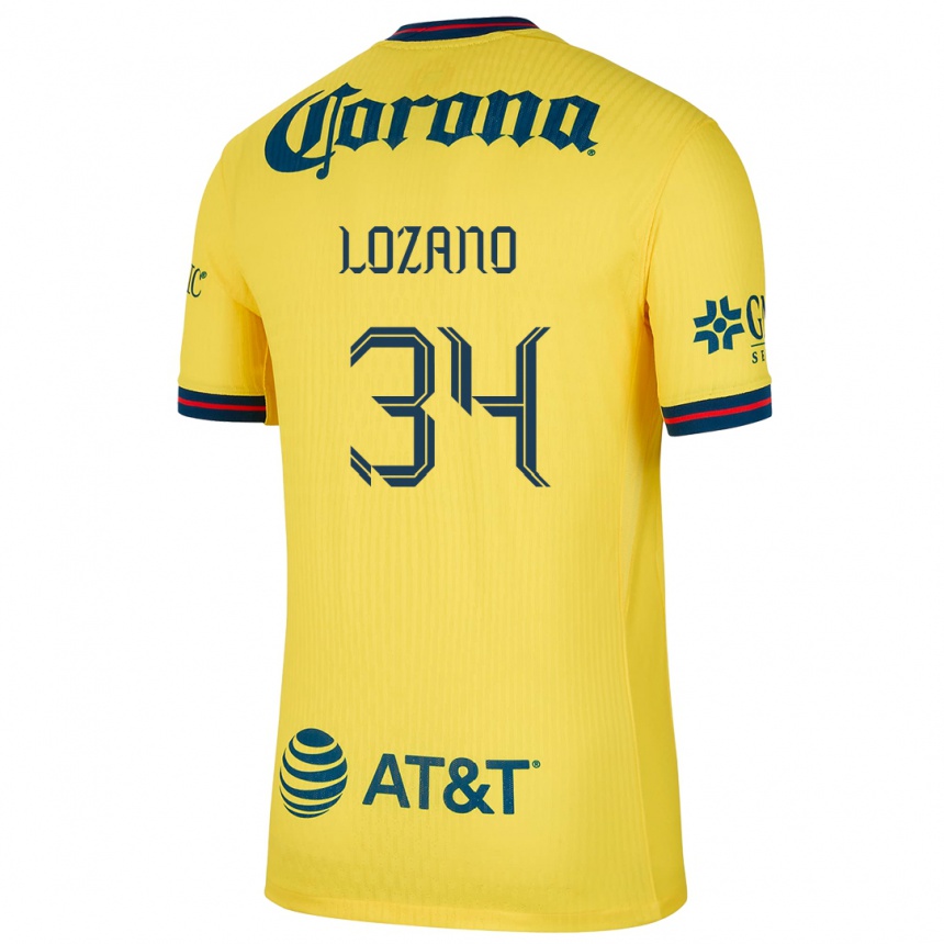 Kinder Fußball Esteban Lozano #34 Gelb Blau Heimtrikot Trikot 2024/25 T-Shirt Luxemburg