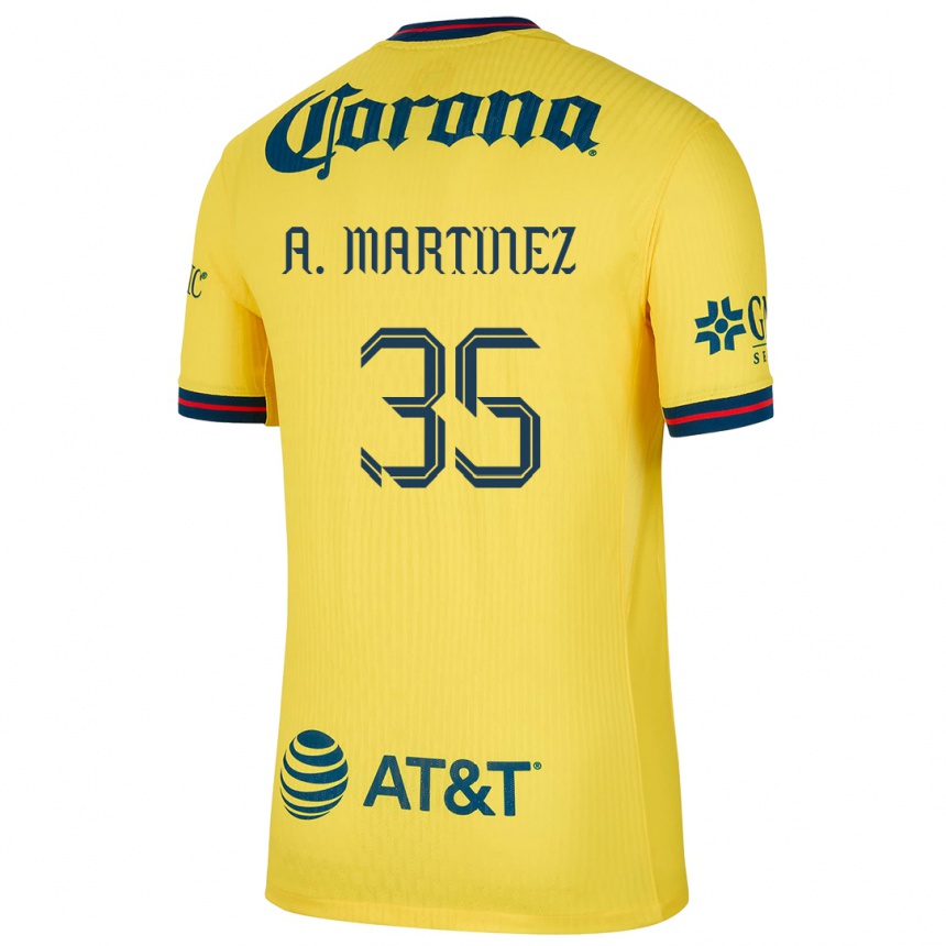 Kinder Fußball Arturo Martínez #35 Gelb Blau Heimtrikot Trikot 2024/25 T-Shirt Luxemburg