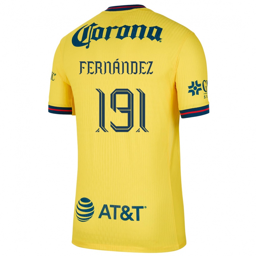 Kinder Fußball Adrián Fernández #191 Gelb Blau Heimtrikot Trikot 2024/25 T-Shirt Luxemburg