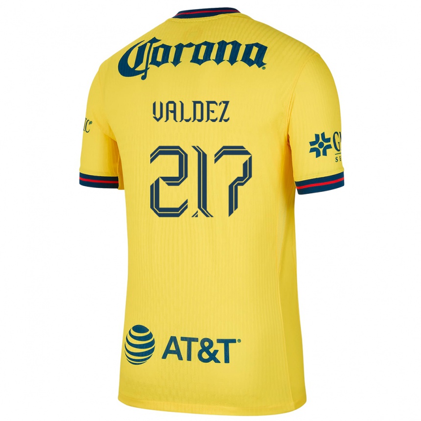 Kinder Fußball Víctor Valdez #217 Gelb Blau Heimtrikot Trikot 2024/25 T-Shirt Luxemburg