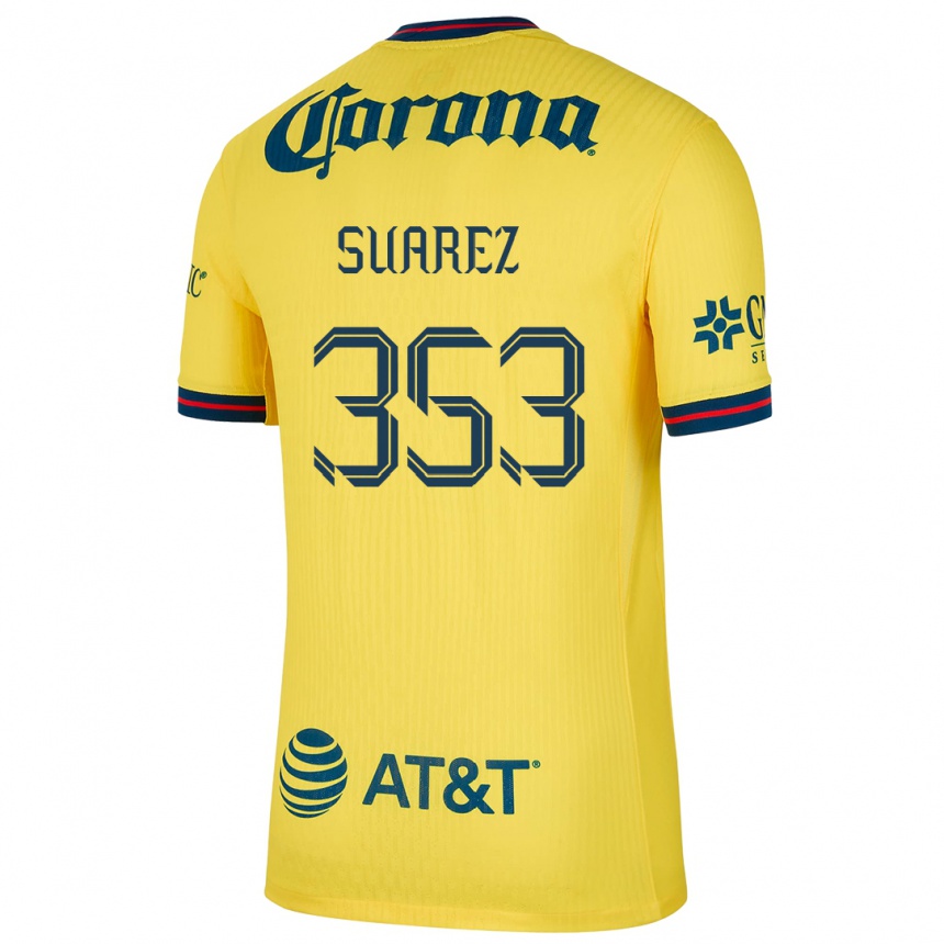 Kinder Fußball Irwin Suarez #353 Gelb Blau Heimtrikot Trikot 2024/25 T-Shirt Luxemburg