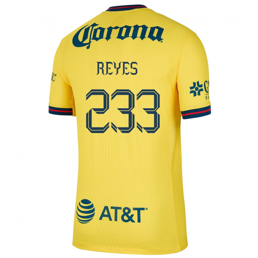 Kinder Fußball Andrés Reyes #233 Gelb Blau Heimtrikot Trikot 2024/25 T-Shirt Luxemburg