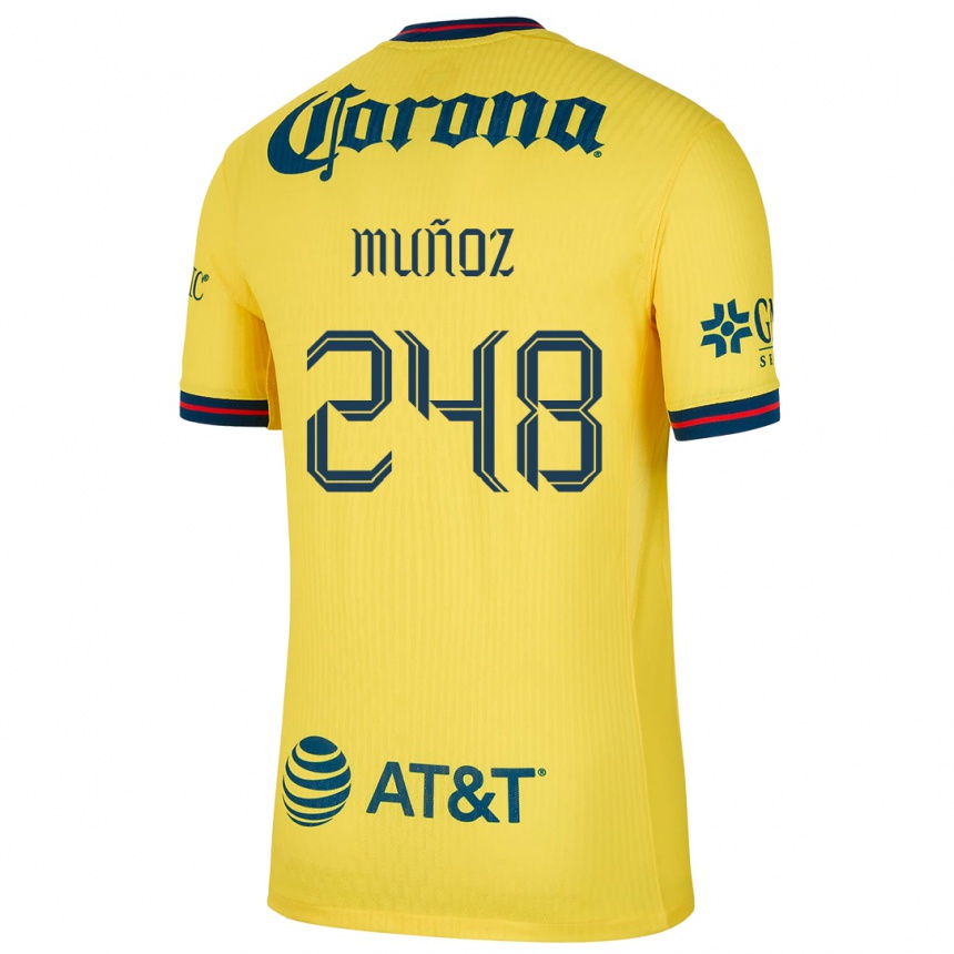 Kinder Fußball Diego Muñoz #248 Gelb Blau Heimtrikot Trikot 2024/25 T-Shirt Luxemburg