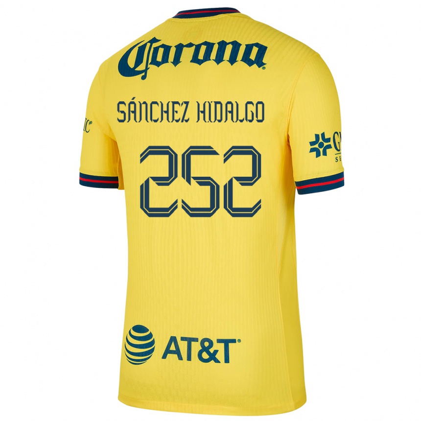 Kinder Fußball Horacio Sánchez Hidalgo #252 Gelb Blau Heimtrikot Trikot 2024/25 T-Shirt Luxemburg