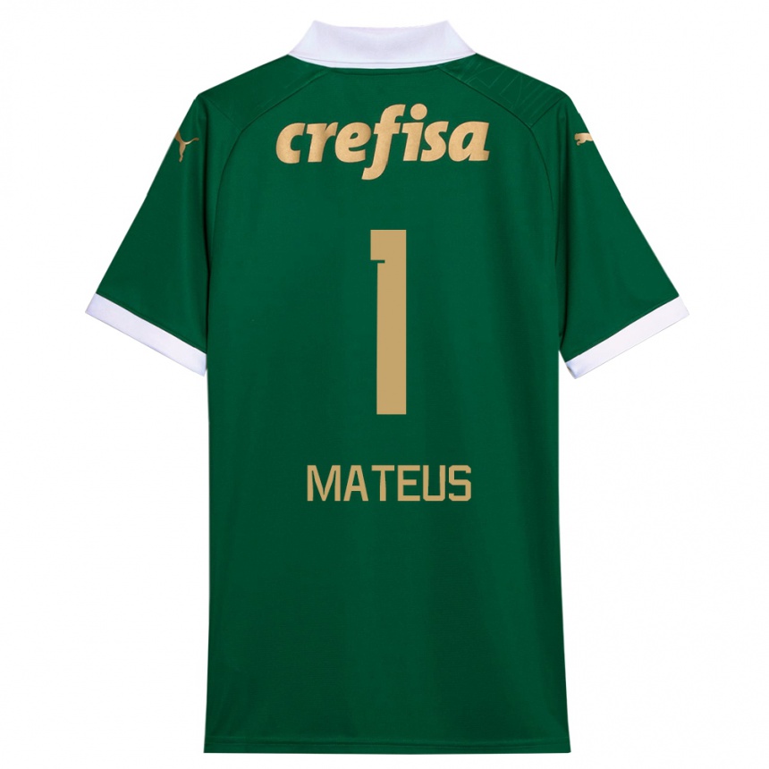 Kinder Fußball Mateus #1 Grün Weiß Heimtrikot Trikot 2024/25 T-Shirt Luxemburg