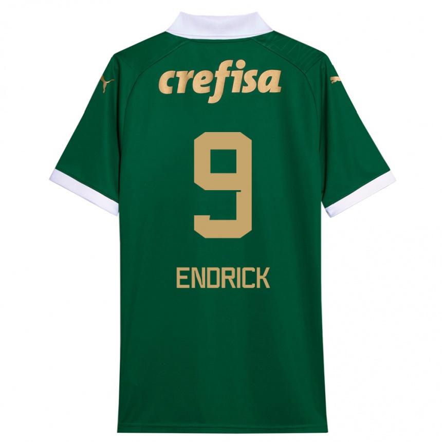 Kinder Fußball Endrick #9 Grün Weiß Heimtrikot Trikot 2024/25 T-Shirt Luxemburg