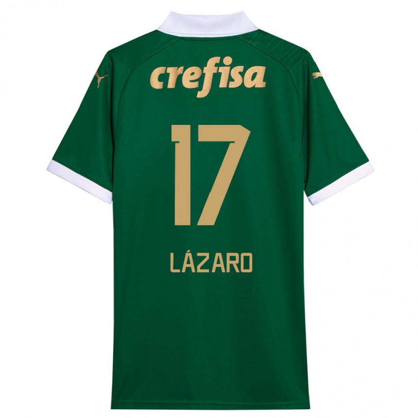 Kinder Fußball Lázaro #17 Grün Weiß Heimtrikot Trikot 2024/25 T-Shirt Luxemburg