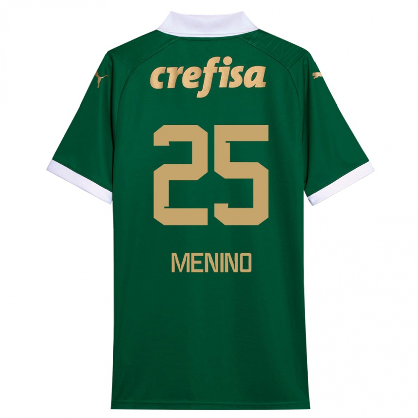 Kinder Fußball Gabriel Menino #25 Grün Weiß Heimtrikot Trikot 2024/25 T-Shirt Luxemburg