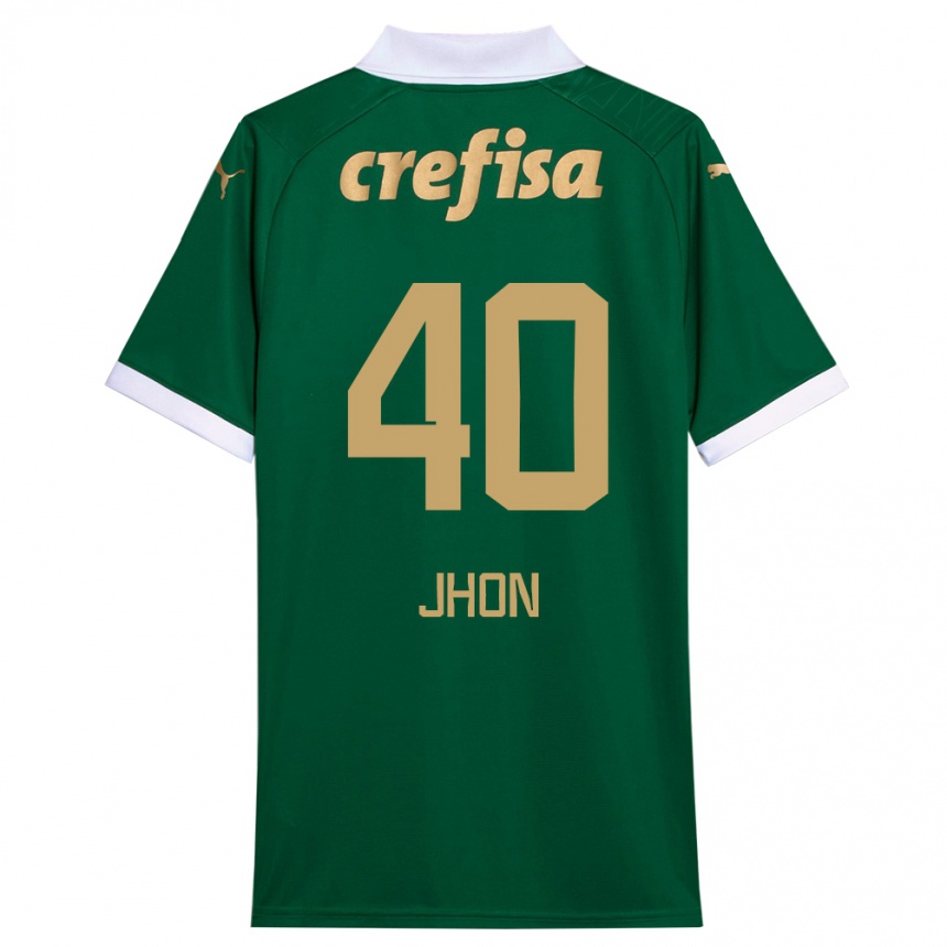 Kinder Fußball Jhon Jhon #40 Grün Weiß Heimtrikot Trikot 2024/25 T-Shirt Luxemburg