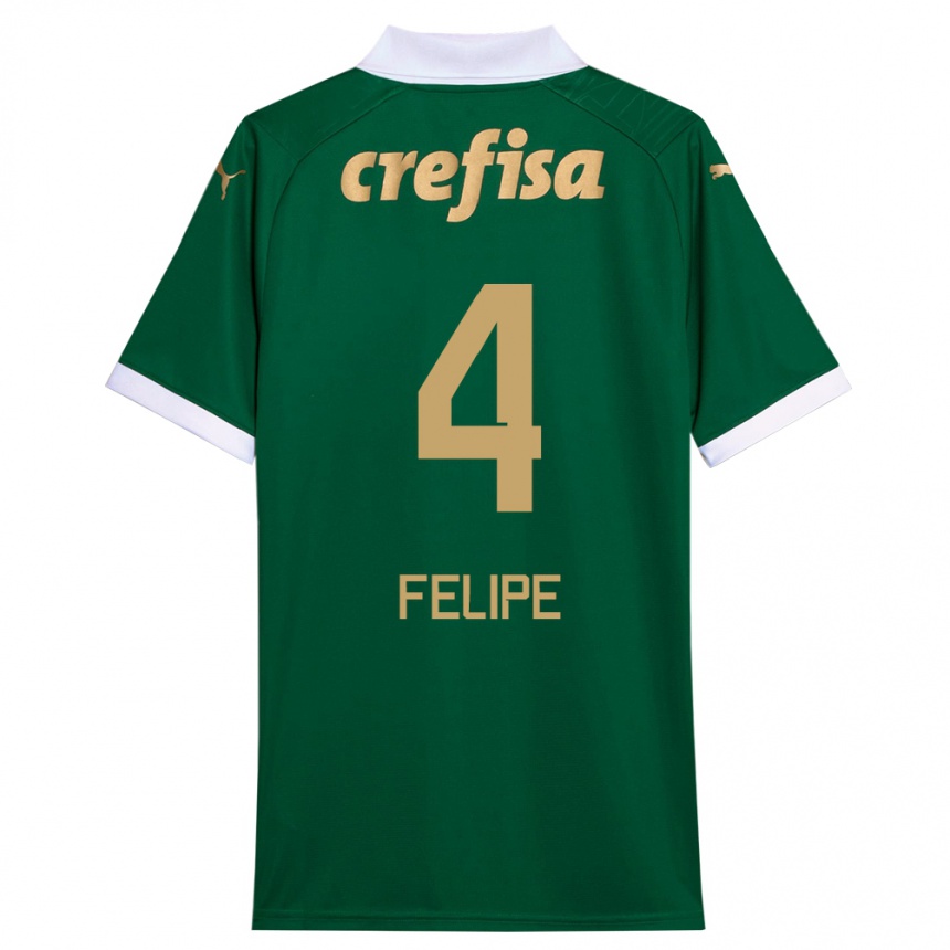 Kinder Fußball Pedro Felipe #4 Grün Weiß Heimtrikot Trikot 2024/25 T-Shirt Luxemburg