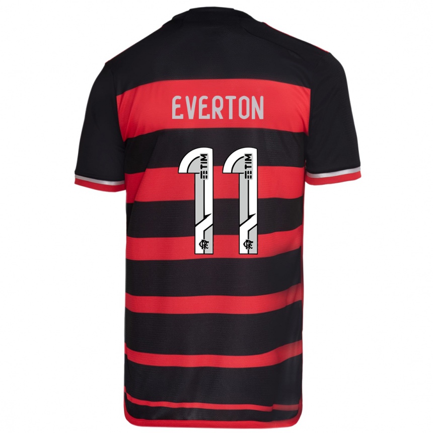 Kinder Fußball Everton #11 Rot Schwarz Heimtrikot Trikot 2024/25 T-Shirt Luxemburg