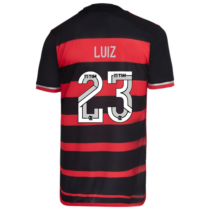 Kinder Fußball David Luiz #23 Rot Schwarz Heimtrikot Trikot 2024/25 T-Shirt Luxemburg