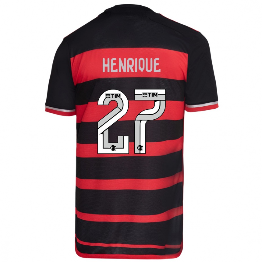 Kinder Fußball Bruno Henrique #27 Rot Schwarz Heimtrikot Trikot 2024/25 T-Shirt Luxemburg