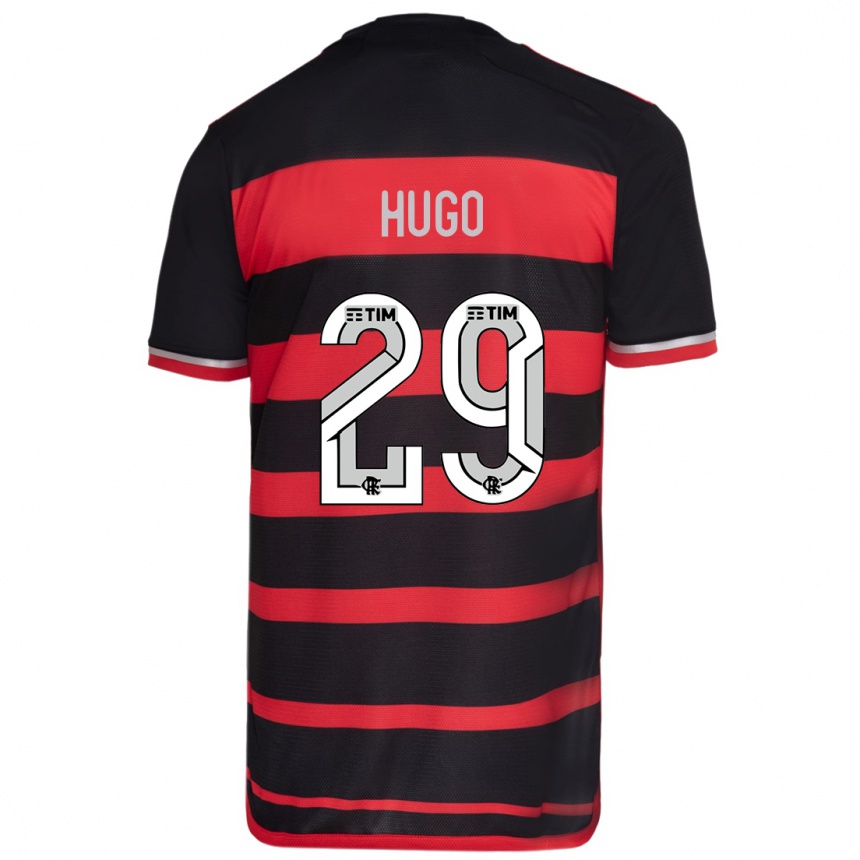 Kinder Fußball Victor Hugo #29 Rot Schwarz Heimtrikot Trikot 2024/25 T-Shirt Luxemburg