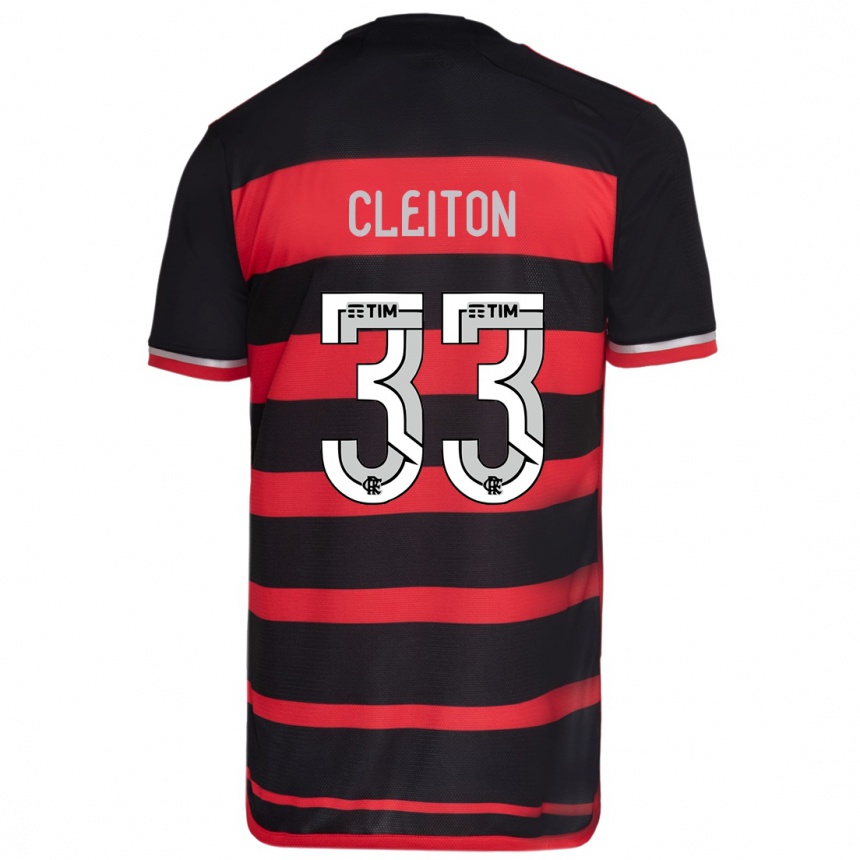 Kinder Fußball Cleiton #33 Rot Schwarz Heimtrikot Trikot 2024/25 T-Shirt Luxemburg