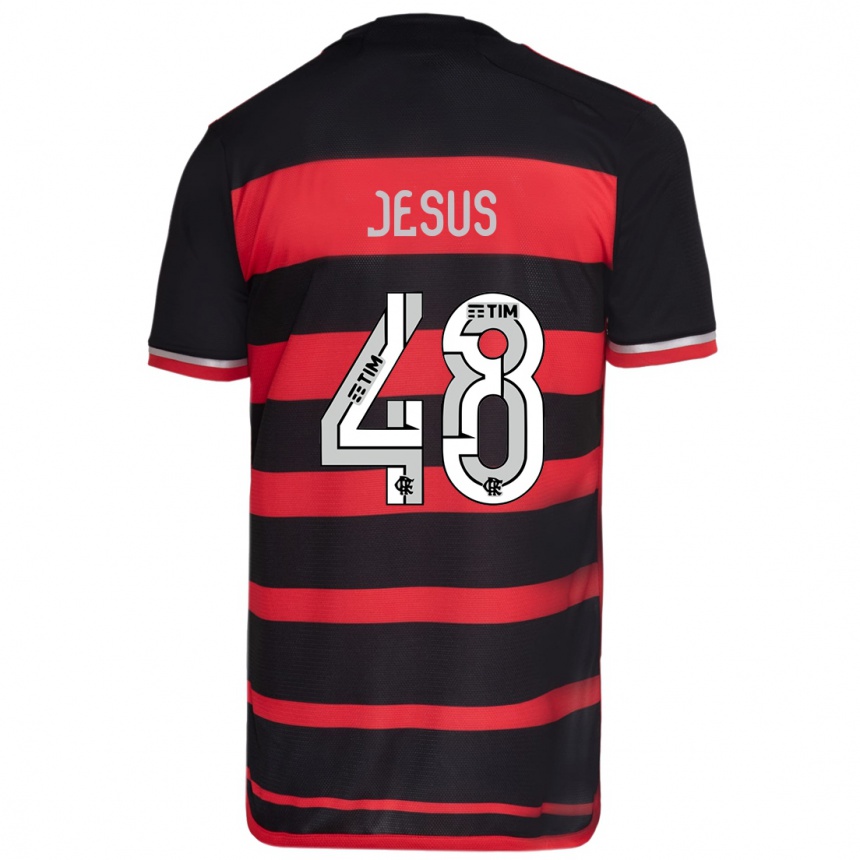 Kinder Fußball Igor Jesus #48 Rot Schwarz Heimtrikot Trikot 2024/25 T-Shirt Luxemburg