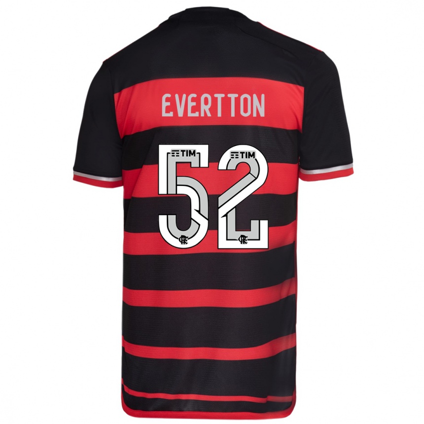 Kinder Fußball Evertton #52 Rot Schwarz Heimtrikot Trikot 2024/25 T-Shirt Luxemburg