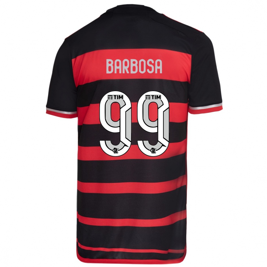 Kinder Fußball Gabriel Barbosa #99 Rot Schwarz Heimtrikot Trikot 2024/25 T-Shirt Luxemburg